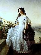 Francois-Auguste Biard Portrait of a woman painting